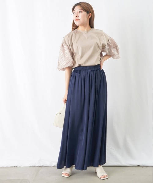 malla（マーラ）の「malla オパールスリーブカットソー（Tシャツ/カットソー・レディース・ライトグレー/オフホワイト/ブラック・FREE）」の13枚目の写真