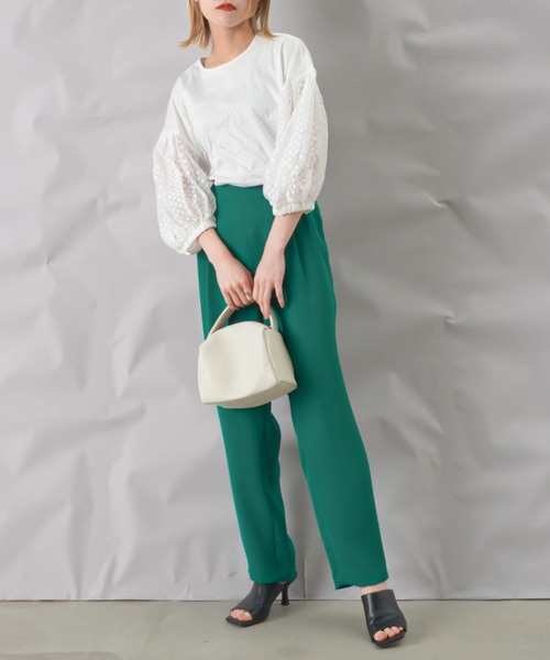 malla（マーラ）の「malla オパールスリーブカットソー（Tシャツ/カットソー・レディース・ライトグレー/オフホワイト/ブラック・FREE）」の6枚目の写真