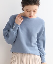 DRESKIP | 【袖口のパールが上品見え】リブ編みドルマンスリーブ ニット(ニット/セーター)