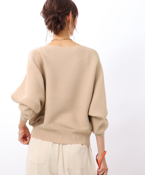 DRESKIP（ドレスキップ）の「◆【袖口のパールが上品見え】リブ編みドルマンスリーブ ニット（ニット/セーター・レディース・グリーン/ピンク系/イエロー/ライトベージュ/パープル系4/ブラック/チャコールグレー/ブルー・00）」の11枚目の写真