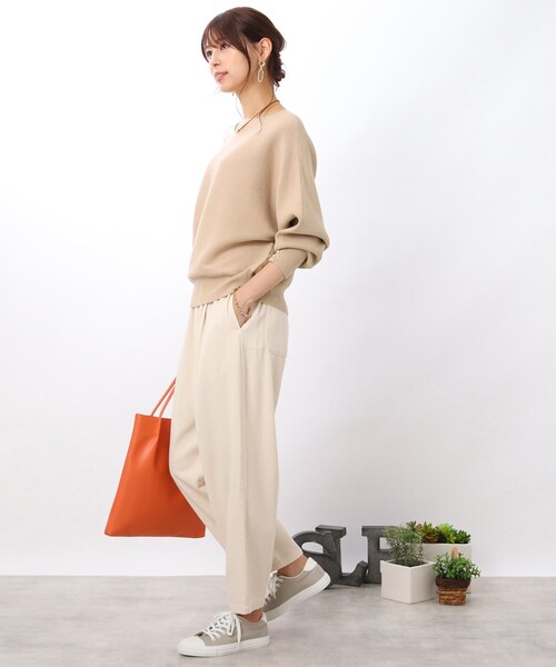 DRESKIP（ドレスキップ）の「◆【袖口のパールが上品見え】リブ編みドルマンスリーブ ニット（ニット/セーター・レディース・グリーン/ピンク系/イエロー/ライトベージュ/パープル系4/ブラック/チャコールグレー/ブルー・00）」の13枚目の写真