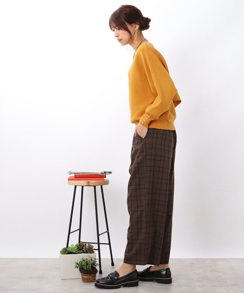 DRESKIP（ドレスキップ）の「◆【袖口のパールが上品見え】リブ編みドルマンスリーブ ニット（ニット/セーター・レディース・グリーン/ピンク系/イエロー/ライトベージュ/パープル系4/ブラック/チャコールグレー/ブルー・00）」の20枚目の写真