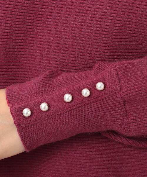 DRESKIP（ドレスキップ）の「◆【袖口のパールが上品見え】リブ編みドルマンスリーブ ニット（ニット/セーター・レディース・グリーン/ピンク系/イエロー/ライトベージュ/パープル系4/ブラック/チャコールグレー/ブルー・00）」の22枚目の写真