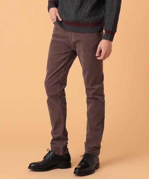 ビームスゴルフ　メンズ　50 ライトブラウン コーデュロイ スリムフィットパンツ 41210016195_C_1.jpg