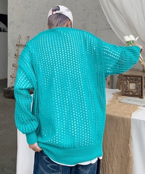 MGV（エムジーヴィー）の「メッシュルーズニット（ニット/セーター・メンズ・ホワイト/パープル/ブルー/ブラック・MEDIUM/X-LARGE/LARGE）」の21枚目の写真