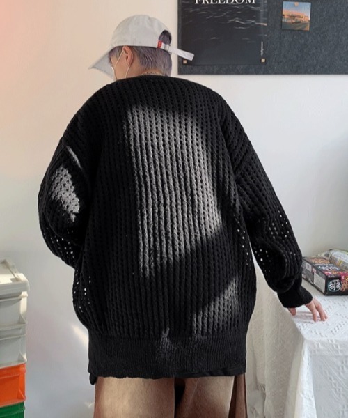 MGV（エムジーヴィー）の「メッシュルーズニット（ニット/セーター・メンズ・ホワイト/パープル/ブルー/ブラック・MEDIUM/X-LARGE/LARGE）」の10枚目の写真