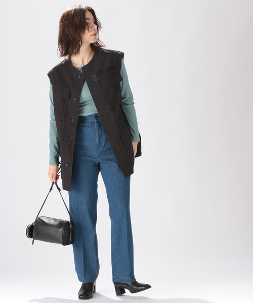 niko and...（ニコアンド）の「ノーカラーミリタリーベスト（ベスト・レディース・ブラック/カーキ・FREE）」の4枚目の写真