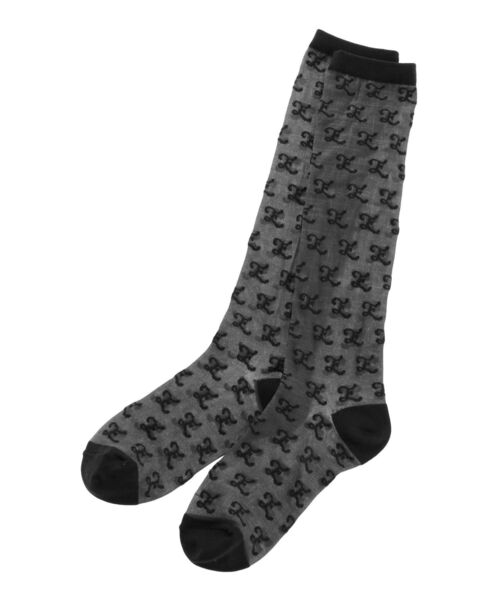 EMODA（エモダ）の「モノグラムシースルーソックス（ソックス/靴下・レディース・ブラック・FREE）」の2枚目の写真