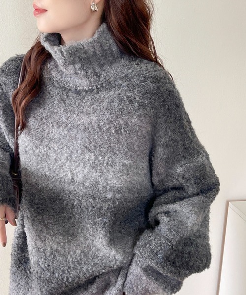 emi+（エミプラス）の「グラデーションカラー ハイネック ニットプルオーバー（ニット/セーター・レディース・パープル/ブラウン/グレー/ブルー・FREE）」の16枚目の写真