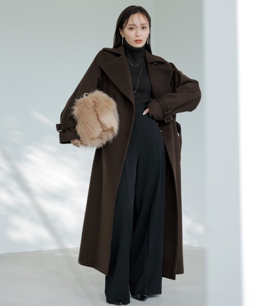 anuans ウールトレンチコート　ブラウン アニュアンス anuans ウールトレンチコート （DARK BROWN