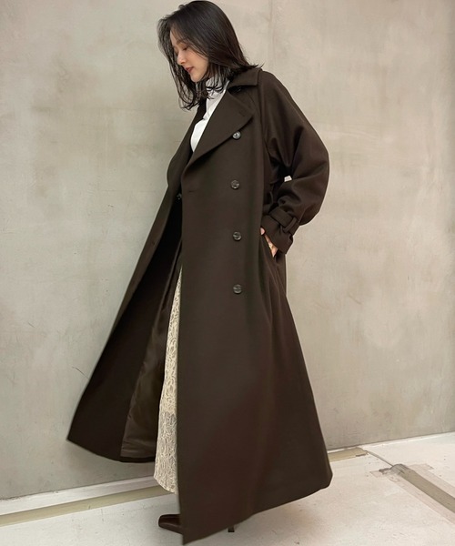 anuans ウールトレンチコート　ブラウン アニュアンス anuans ウールトレンチコート （DARK BROWN