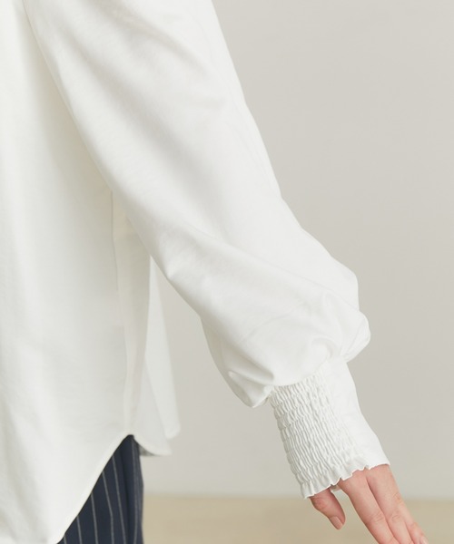 VIS（ビス）の「【洗える】【リボン取り外し可能】ロングカラーシャツ（シャツ/ブラウス・レディース・キナリ・FREE）」の15枚目の写真