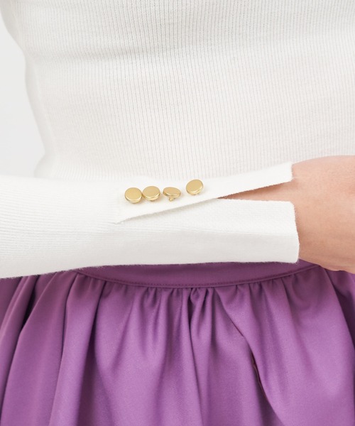 ROYAL PARTY（ロイヤルパーティー）の「ウォッシャブルオープンネックニットトップス（ニット/セーター・レディース・オフホワイト/ピンク/マルチ/ベージュ/ブラック・FREE）」の12枚目の写真