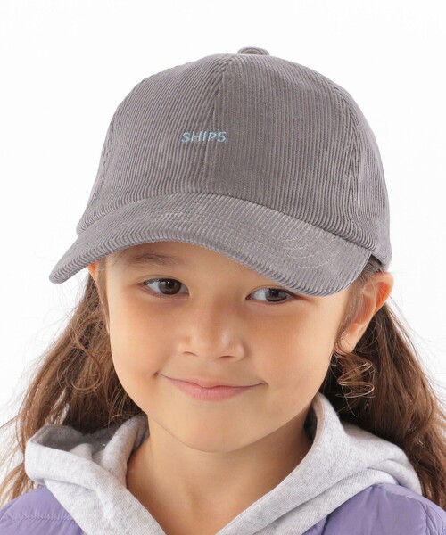 SHIPS（シップス）の「SHIPS KIDS:コーデュロイ ワンポイント ロゴ キャップ（キャップ・キッズ・ベージュ/ライトグレー/その他1・ONE SIZE）」の4枚目の写真