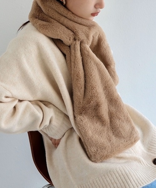 セール】フェイクエコファーマフラー（マフラー）｜andme（アンドミー