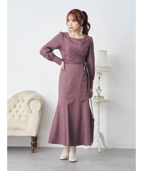 earth music&ecology（アースミュージックアンドエコロジー）の「クロスリボンワンピース（ワンピース・レディース・チェック/ピンク系その他2・M/S）」の5枚目の写真