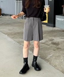 LE MORE | ハイウエストタックショートパンツ(その他パンツ)