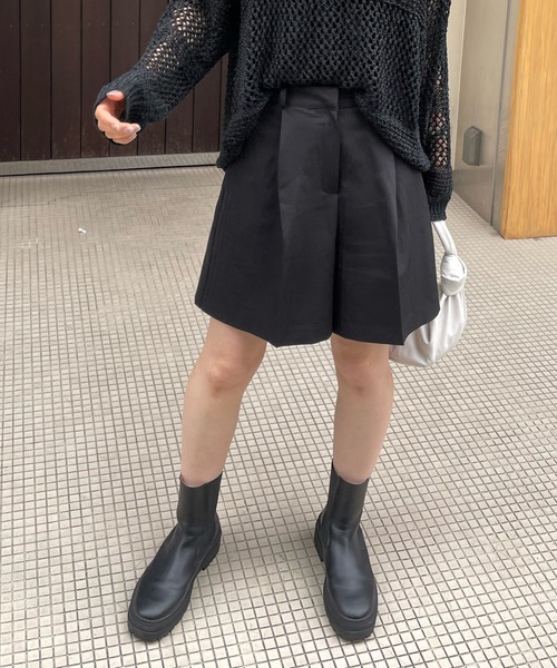 LE MORE（リモア）の「ハイウエストタックショートパンツ（その他パンツ・レディース・グレー/ブラック・FREE）」の6枚目の写真