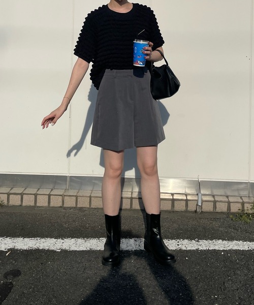 LE MORE（リモア）の「ハイウエストタックショートパンツ（その他パンツ・レディース・グレー/ブラック・FREE）」の15枚目の写真