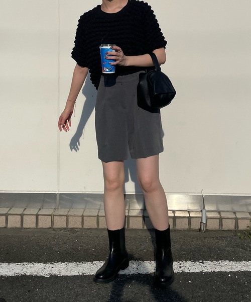 LE MORE（リモア）の「ハイウエストタックショートパンツ（その他パンツ・レディース・グレー/ブラック・FREE）」の17枚目の写真