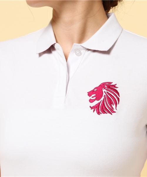 GIORDANO（ジョルダーノ）の「[GIORDANO]ライオンフェイス刺繍半袖ポロシャツ（ポロシャツ・レディース・ホワイト/ブラック/グリーン/ピンク・SMALL/LARGE/X-LARGE/MEDIUM）」の19枚目の写真
