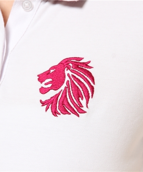 GIORDANO（ジョルダーノ）の「[GIORDANO]ライオンフェイス刺繍半袖ポロシャツ（ポロシャツ・レディース・ホワイト/ブラック/グリーン/ピンク・SMALL/LARGE/X-LARGE/MEDIUM）」の13枚目の写真