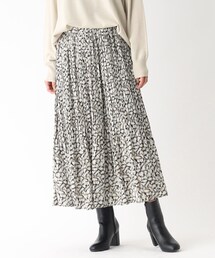 OPAQUE.CLIP | レオパードプリント プリーツフレアスカート(スカート)