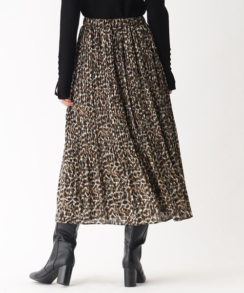 OPAQUE.CLIP（オペークドットクリップ）の「◆レオパードプリント プリーツフレアスカート（スカート・レディース・ブラウン系1/ブラウン系その他2・38/42/40/36）」の3枚目の写真