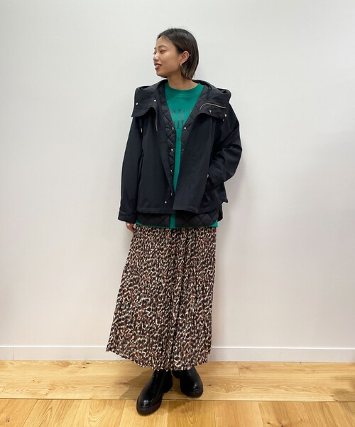 OPAQUE.CLIP（オペークドットクリップ）の「◆レオパードプリント プリーツフレアスカート（スカート・レディース・ブラウン系1/ブラウン系その他2・38/42/40/36）」の7枚目の写真