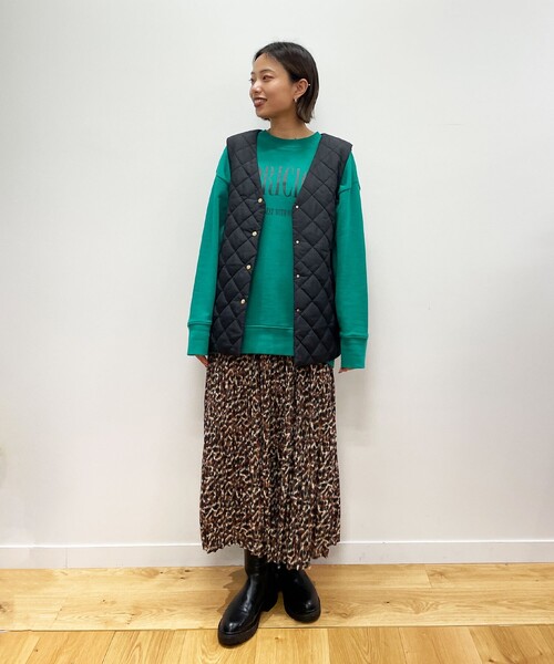 OPAQUE.CLIP（オペークドットクリップ）の「◆レオパードプリント プリーツフレアスカート（スカート・レディース・ブラウン系1/ブラウン系その他2・38/42/40/36）」の8枚目の写真