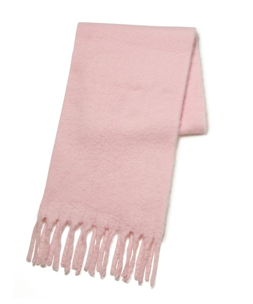 VIS(ビス)の「リサイクルポリふわふわ太フリンジマフラー(マフラー・レディース・ブラック/ライトグレー/キナリ/ブラウン系その他3/ピンク/イエロー・FREE)」の21枚目の写真