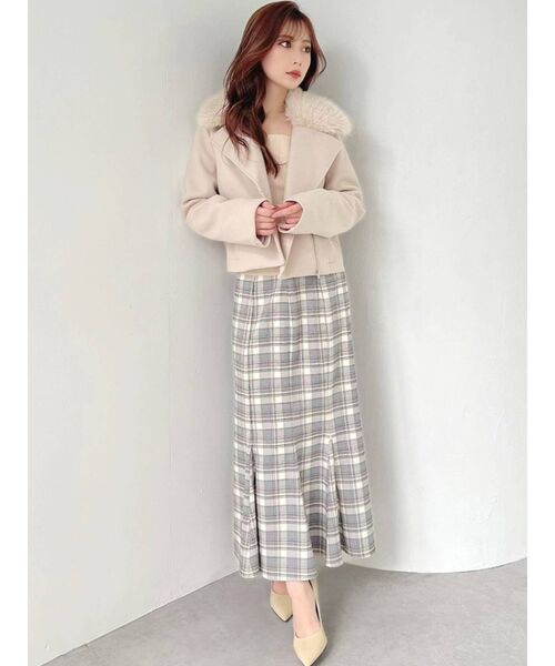 RESEXXY（リゼクシー）の「ポイントファージャケット（その他アウター・レディース・ベージュ/ブラック/ブルー・FREE）」の4枚目の写真