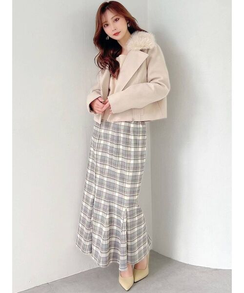 RESEXXY（リゼクシー）の「ポイントファージャケット（その他アウター・レディース・ベージュ/ブラック/ブルー・FREE）」の6枚目の写真