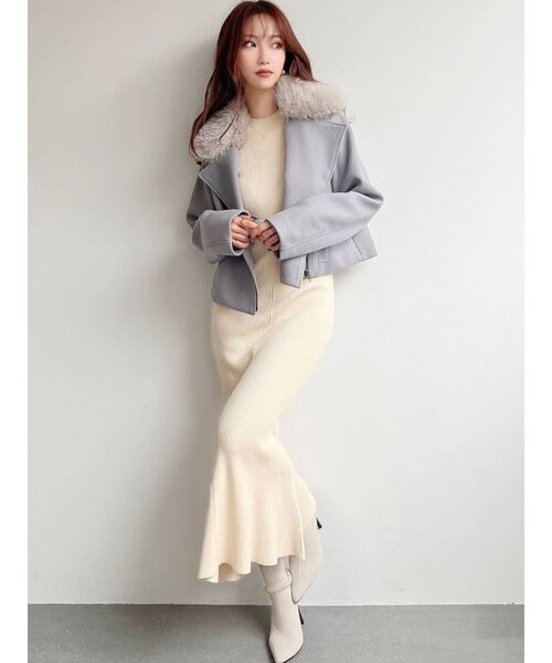 RESEXXY（リゼクシー）の「ポイントファージャケット（その他アウター・レディース・ベージュ/ブラック/ブルー・FREE）」の9枚目の写真