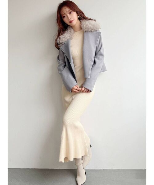 RESEXXY（リゼクシー）の「ポイントファージャケット（その他アウター・レディース・ベージュ/ブラック/ブルー・FREE）」の10枚目の写真