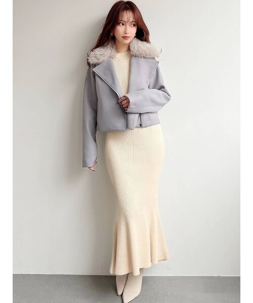 RESEXXY（リゼクシー）の「ポイントファージャケット（その他アウター・レディース・ベージュ/ブラック/ブルー・FREE）」の11枚目の写真