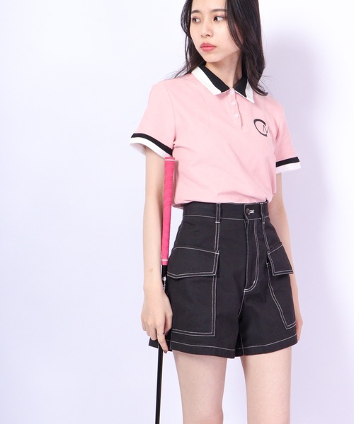 CECIL McBEE(セシルマクビー)の「CECIL McBEE green ライン&バイカラーポロシャツSS GOLF(ポロシャツ・レディース・ベージュ/ベージュ系その他/ピンク/ピンク系その他・1/2)」の3枚目の写真