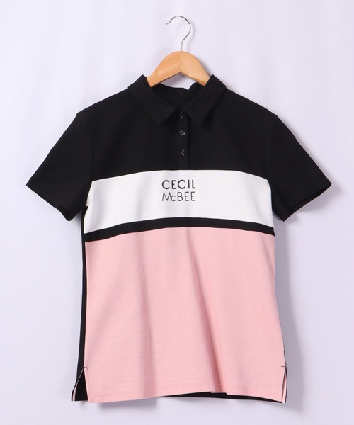 CECIL McBEE(セシルマクビー)の「CECIL McBEE green ライン&バイカラーポロシャツSS GOLF(ポロシャツ・レディース・ベージュ/ベージュ系その他/ピンク/ピンク系その他・1/2)」の12枚目の写真