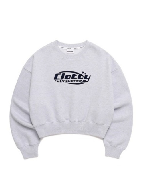 CLOTTY（クロッティ）の「A'GEM/9 × .kom『CLOTTY/クロッティ』UNIVERSE LOGO CROPPED SWEAT-SHIRT/ユニバースロゴ クロップド丈  スウェットシャツ（スウェット・レディース・ブルー/グリーン・FREE）」の7枚目の写真