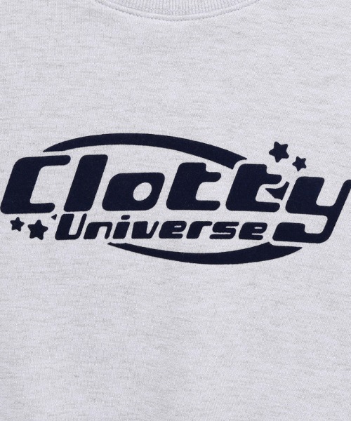 CLOTTY（クロッティ）の「A'GEM/9 × .kom『CLOTTY/クロッティ』UNIVERSE LOGO CROPPED SWEAT-SHIRT/ユニバースロゴ クロップド丈  スウェットシャツ（スウェット・レディース・ブルー/グリーン・FREE）」の12枚目の写真