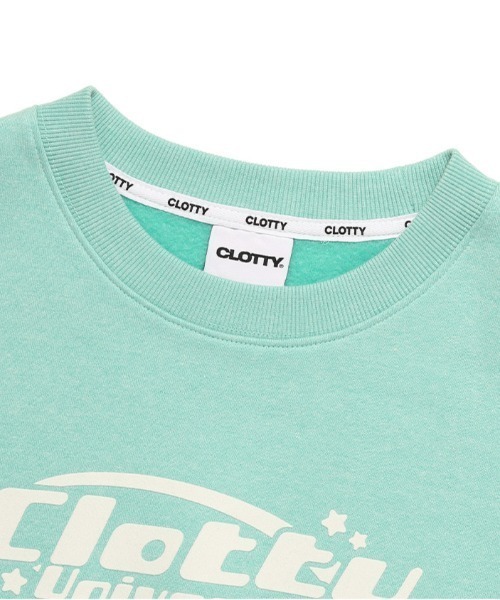 CLOTTY（クロッティ）の「A'GEM/9 × .kom『CLOTTY/クロッティ』UNIVERSE LOGO CROPPED SWEAT-SHIRT/ユニバースロゴ クロップド丈  スウェットシャツ（スウェット・レディース・ブルー/グリーン・FREE）」の13枚目の写真