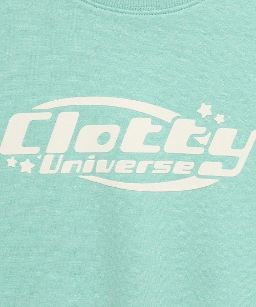 CLOTTY（クロッティ）の「A'GEM/9 × .kom『CLOTTY/クロッティ』UNIVERSE LOGO CROPPED SWEAT-SHIRT/ユニバースロゴ クロップド丈  スウェットシャツ（スウェット・レディース・ブルー/グリーン・FREE）」の14枚目の写真