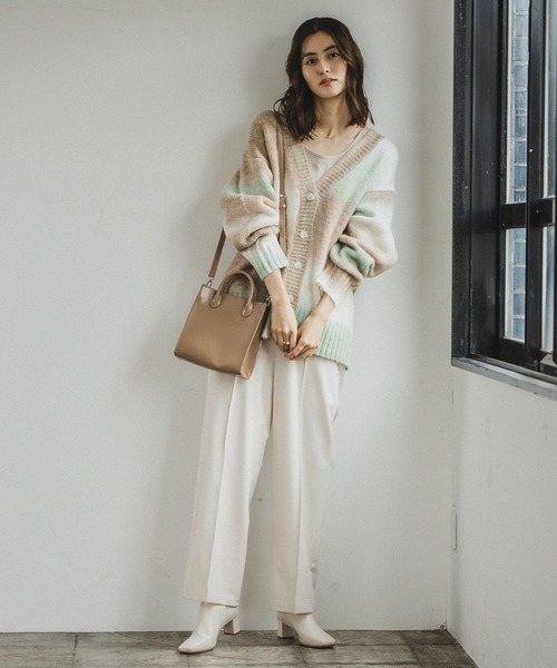 LEPSIM（レプシィム）の「3ゲージグラデーションニットカーデ　175288（カーディガン/ボレロ・レディース・パープル系/グリーン系/カーキ系・FREE）」の20枚目の写真