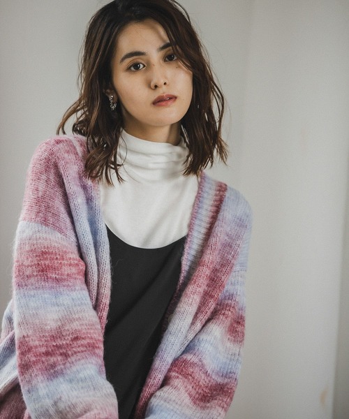 LEPSIM（レプシィム）の「3ゲージグラデーションニットカーデ　175288（カーディガン/ボレロ・レディース・パープル系/グリーン系/カーキ系・FREE）」の22枚目の写真