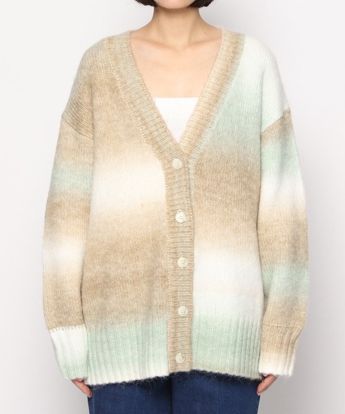 LEPSIM（レプシィム）の「3ゲージグラデーションニットカーデ　175288（カーディガン/ボレロ・レディース・パープル系/グリーン系/カーキ系・FREE）」の9枚目の写真