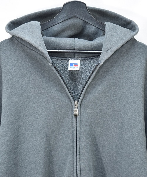 VINTAGE(ヴィンテージ)の「【ヴィンテージ古着】90s RUSSELL ATHLETIC/ラッセル アスレチック 無地 フルジップパーカー USA製(パーカー・メンズ・グレー・X-LARGE)」の1枚目の写真