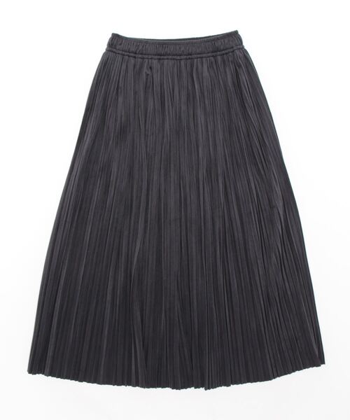 Q（キュー）の「ベロアプリーツスカート（スカート・レディース・カーキ/グレー・MEDIUM）」の3枚目の写真