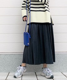 Q | ベロアプリーツスカート(スカート)