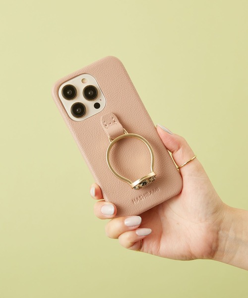 HASHIBAMI（ハシバミ）の「【HASHIBAMI】天然石リング iPhoneケース ※iPhone14pro 用（スマホケース/カバー・レディース・ライラック/グレイッシュブルー/シルバー/グレー/ライトグリーン/ライトピンク/ターコイズブルー/サンドベージュ・FREE）」の10枚目の写真