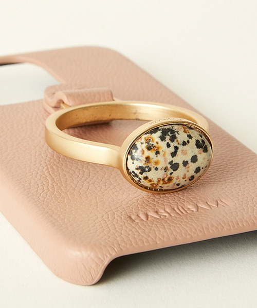 HASHIBAMI（ハシバミ）の「【HASHIBAMI】天然石リング iPhoneケース ※iPhone14pro 用（スマホケース/カバー・レディース・ライラック/グレイッシュブルー/シルバー/グレー/ライトグリーン/ライトピンク/ターコイズブルー/サンドベージュ・FREE）」の15枚目の写真